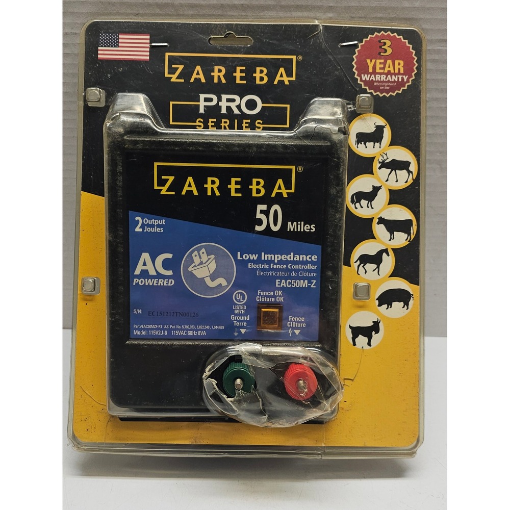 Zareba Pro Series 50 Mile AC Electric Fence Controller EAC50M-Z Low Impedance